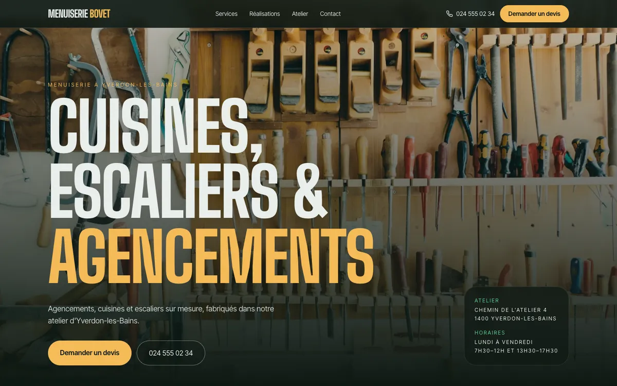 Exemple de refonte pour une entreprise fictive : Menuiserie Bovet
